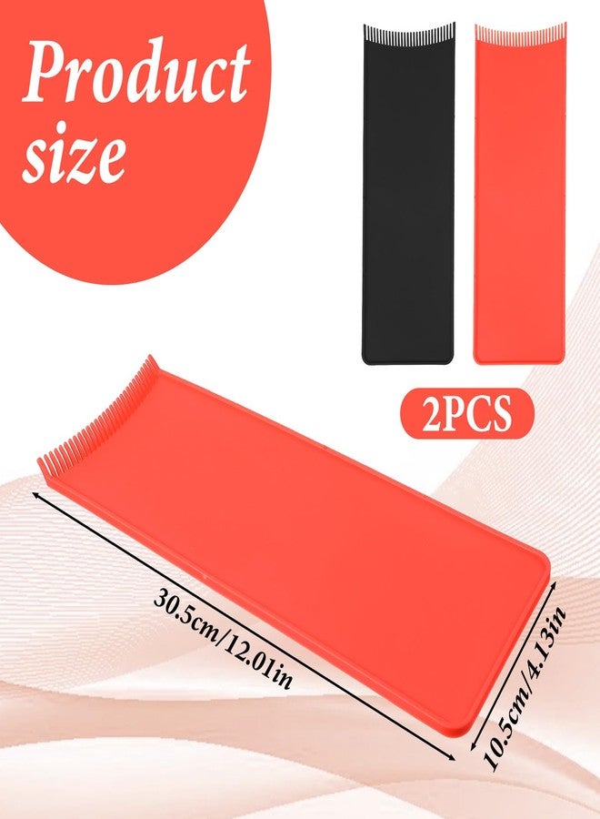Elegaperma 2pcs Highlighting Board, Reusable Foil Board for highlights, Balayage Board with Teeth, Foiling Board for Hairstylist Salon Hair Dye Tools (Black & Red) - Image 3